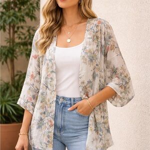 Sophie Lightweight Floral Kimono Cardigan – Size M